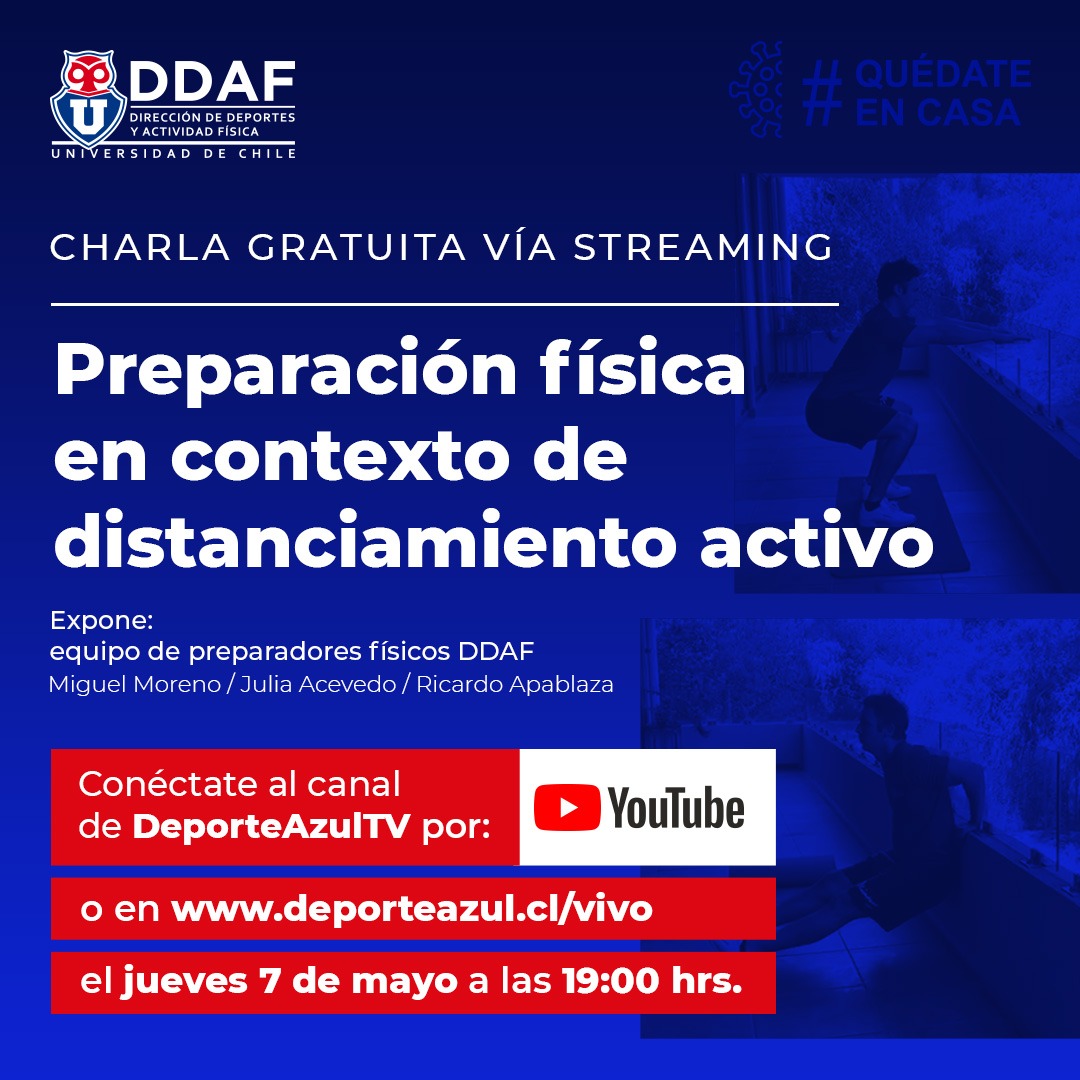 La DDAF prepara la charla "Preparación Física en contexto de distanciamiento activo" para los y las deportistas de la U