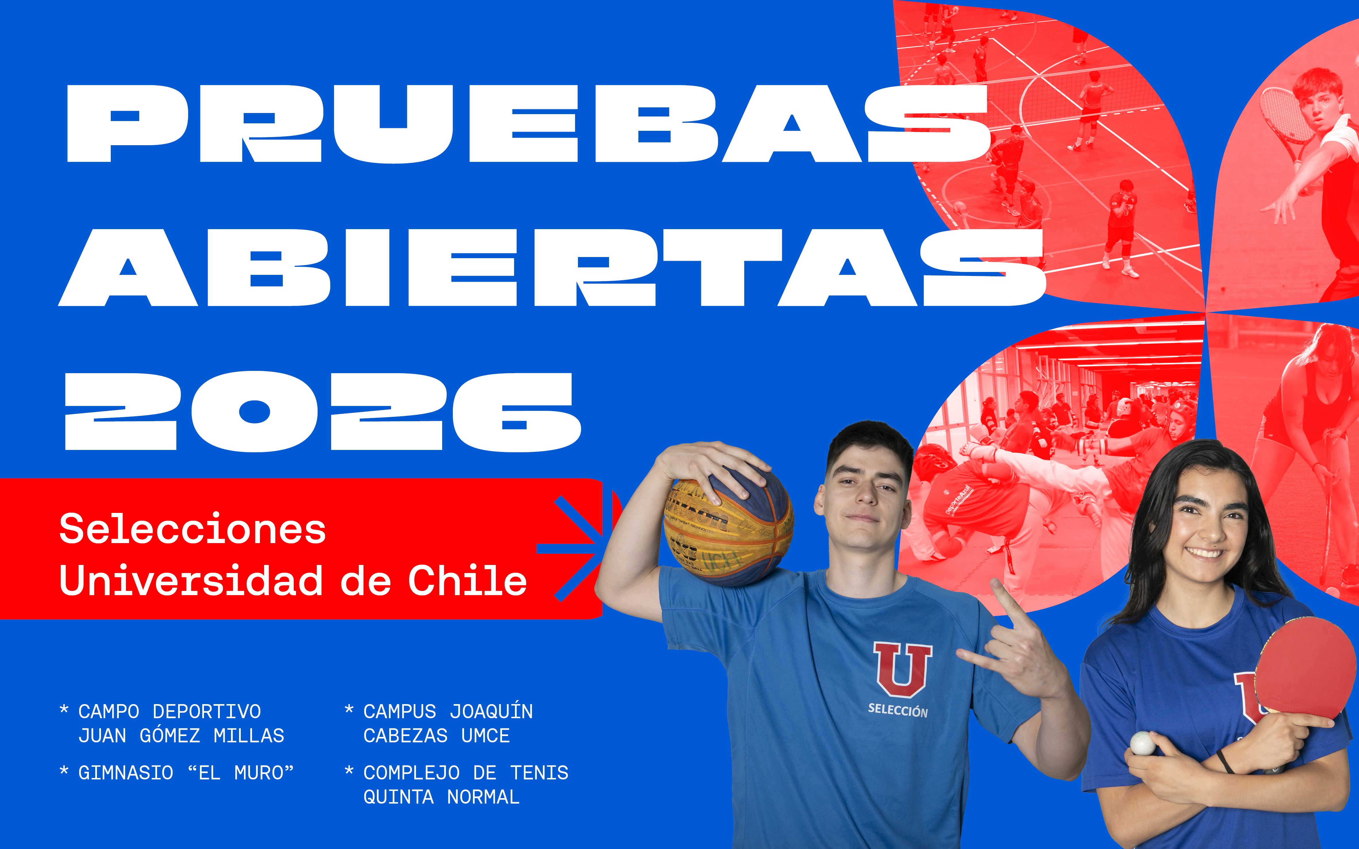 La U. de Chile convoca a pruebas para sus selecciones deportivas